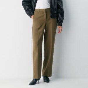 Aritzia Babaton Agency Pant City Wool Twill Trousers Olive Leaf Green Grey 6